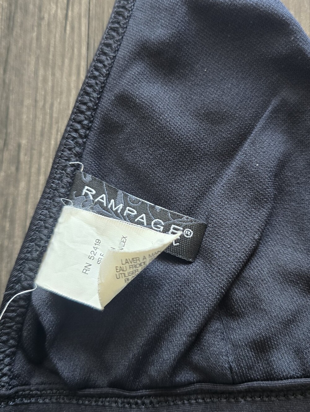 Rampage Ruffle Black Triangle Bikini Top - Picture 4 of 5